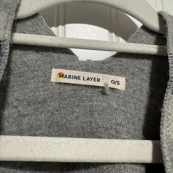 Marine Layer Levi Striped Wrap Poncho One Size - Picture 4 of 6